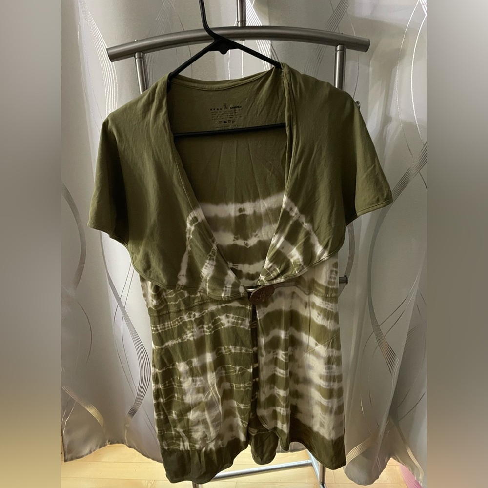 Neon Buddha Green and White Tie-Dye Vest